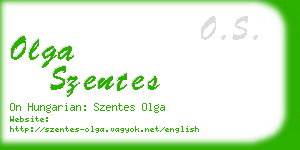 olga szentes business card